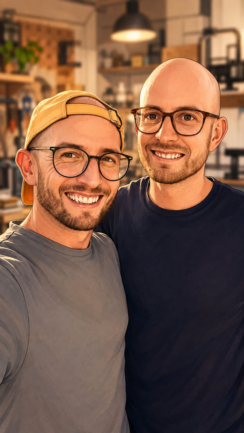Sandro and Nino from 3dprintkings in their maker workshop