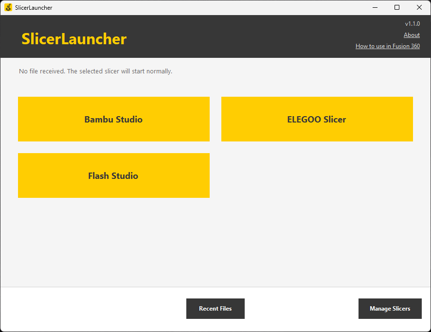 SlicerLauncher main window